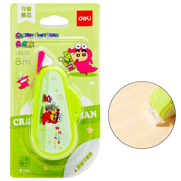 Băng keo 2 mặt dạng xóa kéo Deli LB110 Crayon ShinChan bản to 8m x 6mm (12)