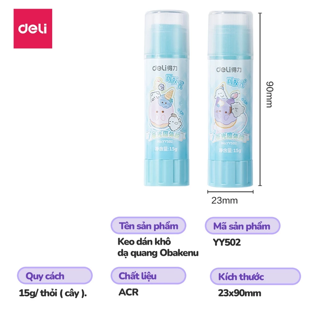 Hồ khô dạ quang Deli NO.YY502 Obakenu Family 15g (24)