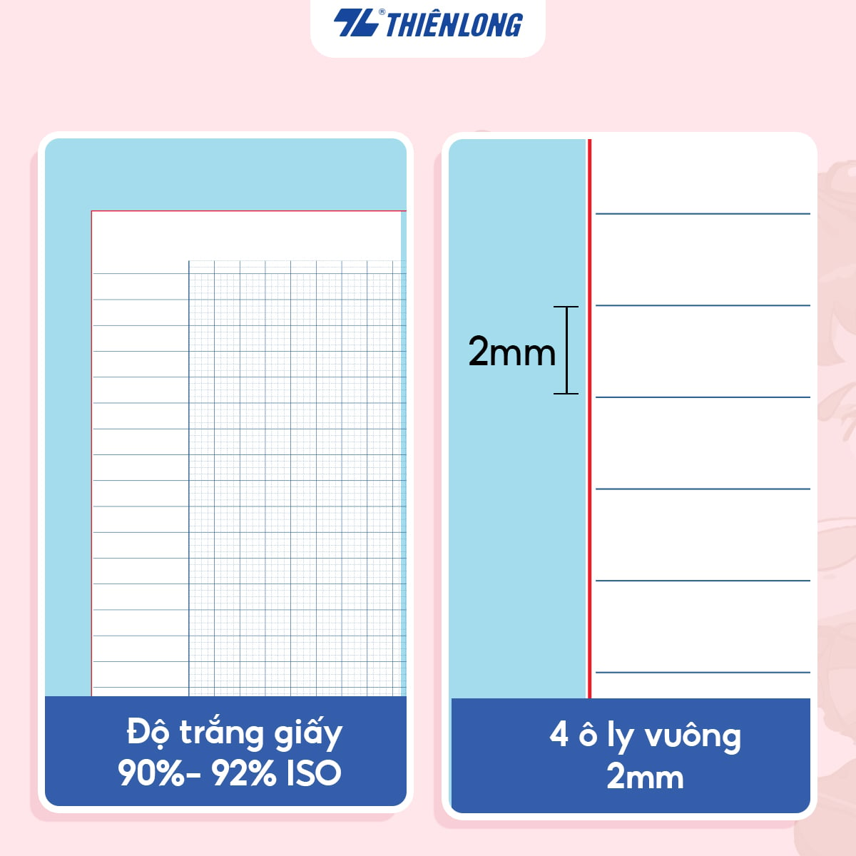 Tập học sinh Thiên long TP-NB061 96 trang 100gsm 4 ô ly caro (10/100)