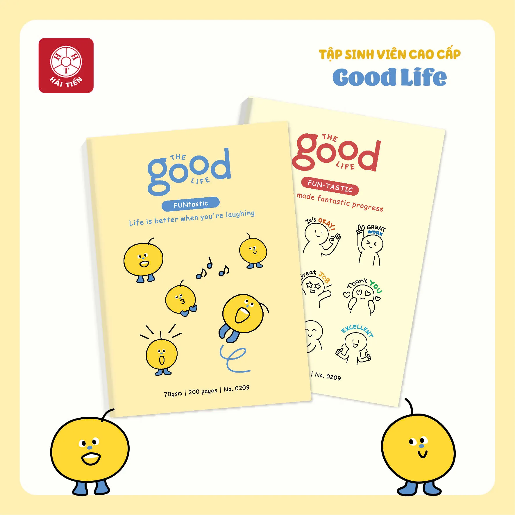Tập SV Hải Tiến Good Life NO.0216 70gsm, 200tr, giấy vàng ngà, 4 ôly (3/60)