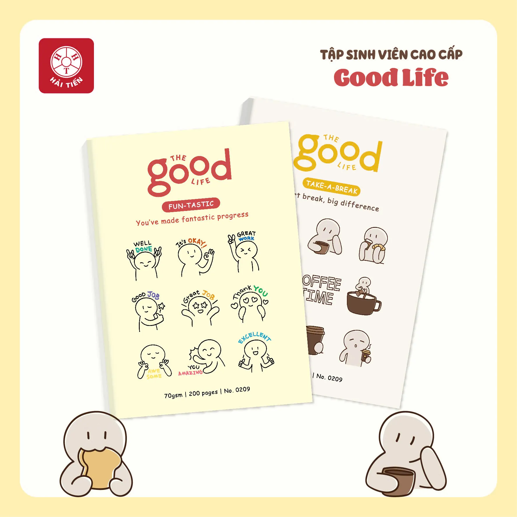 Tập SV Hải Tiến Good Life NO.0216 70gsm, 200tr, giấy vàng ngà, 4 ôly (3/60)