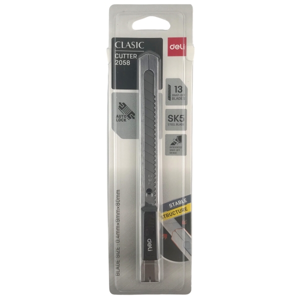 Dao rọc giấy nhỏ 9mm Deli 2053 cán sắt (48)