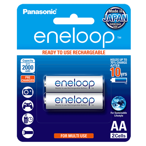 Pin sạc Panasonic Eneloop AA BK-3MCCE/2BT 2000mAh (2 viên/ vĩ)