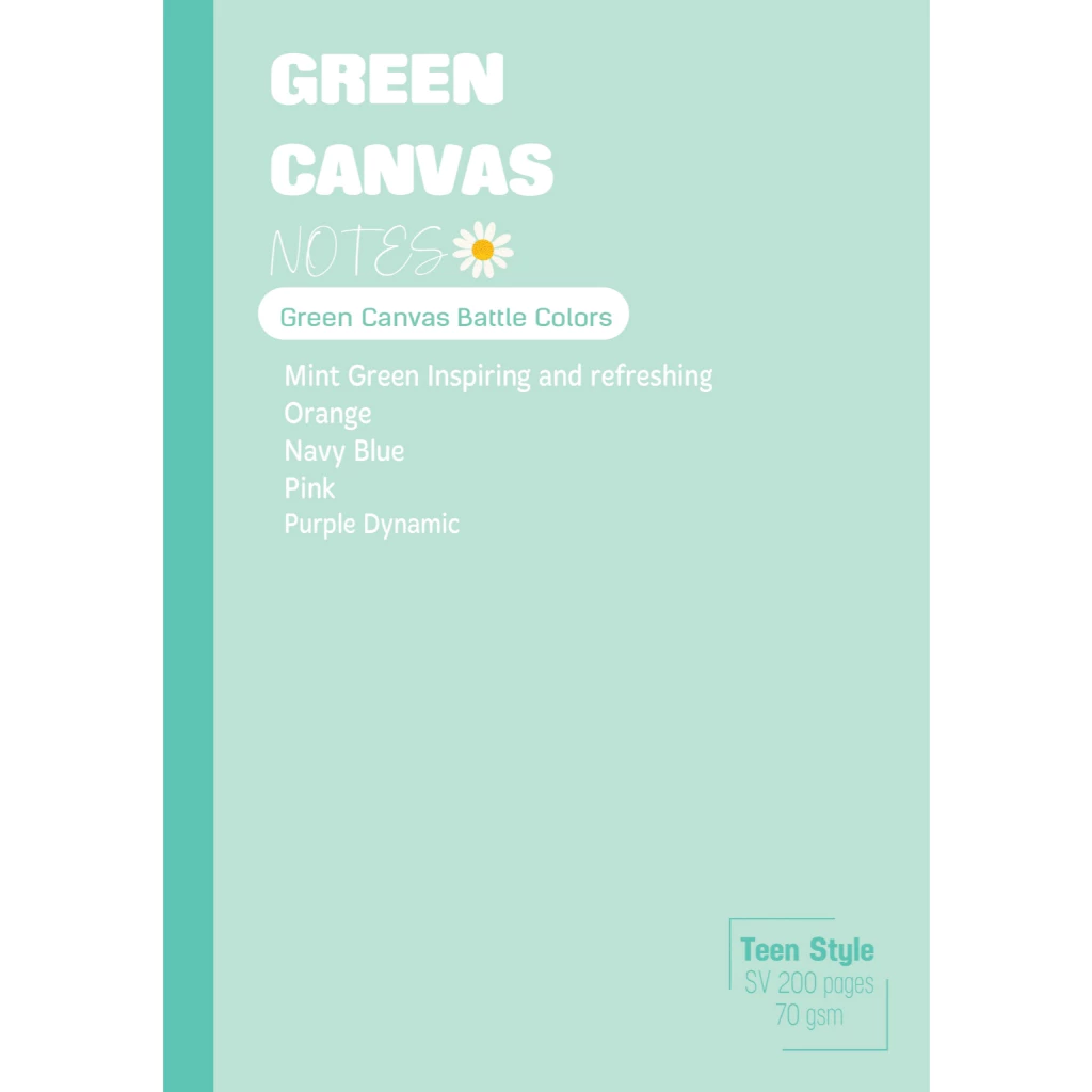 Tập SV Thuận Tiến Teen Green Canvas 200 trang 70gsm 4 ôly sinh viên B5 Tibook (5/70)
