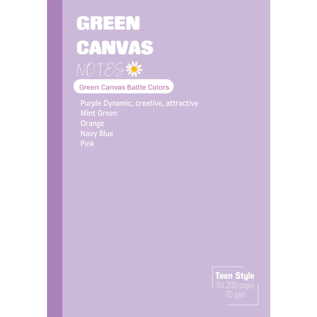 Tập SV Thuận Tiến Teen Green Canvas 200 trang 70gsm 4 ôly sinh viên B5 Tibook (5/70)