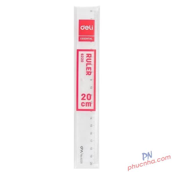 Thước kẻ mica 20cm Deli 6220