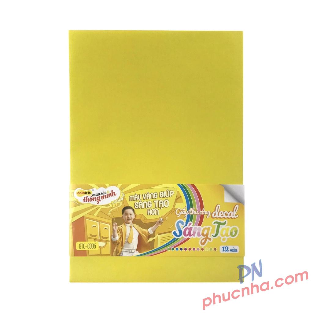 Giấy màu thủ công decal A4 Thiên Long GTC-C006 12 màu