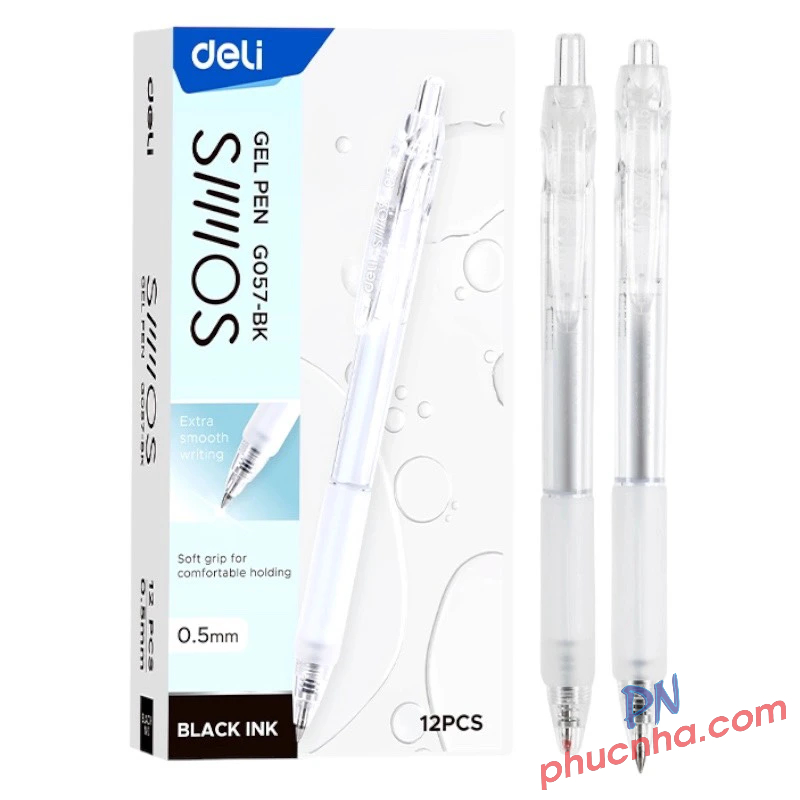 Bút gel bấm Deli G057 0.5mm (12)