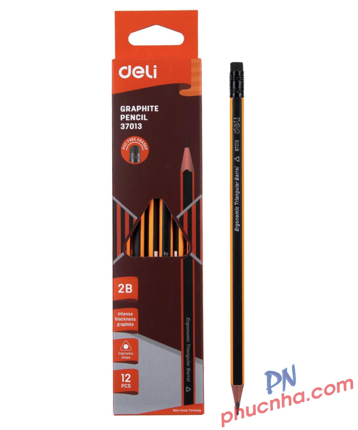 Bút chì gỗ Deli 37013 2B (12)