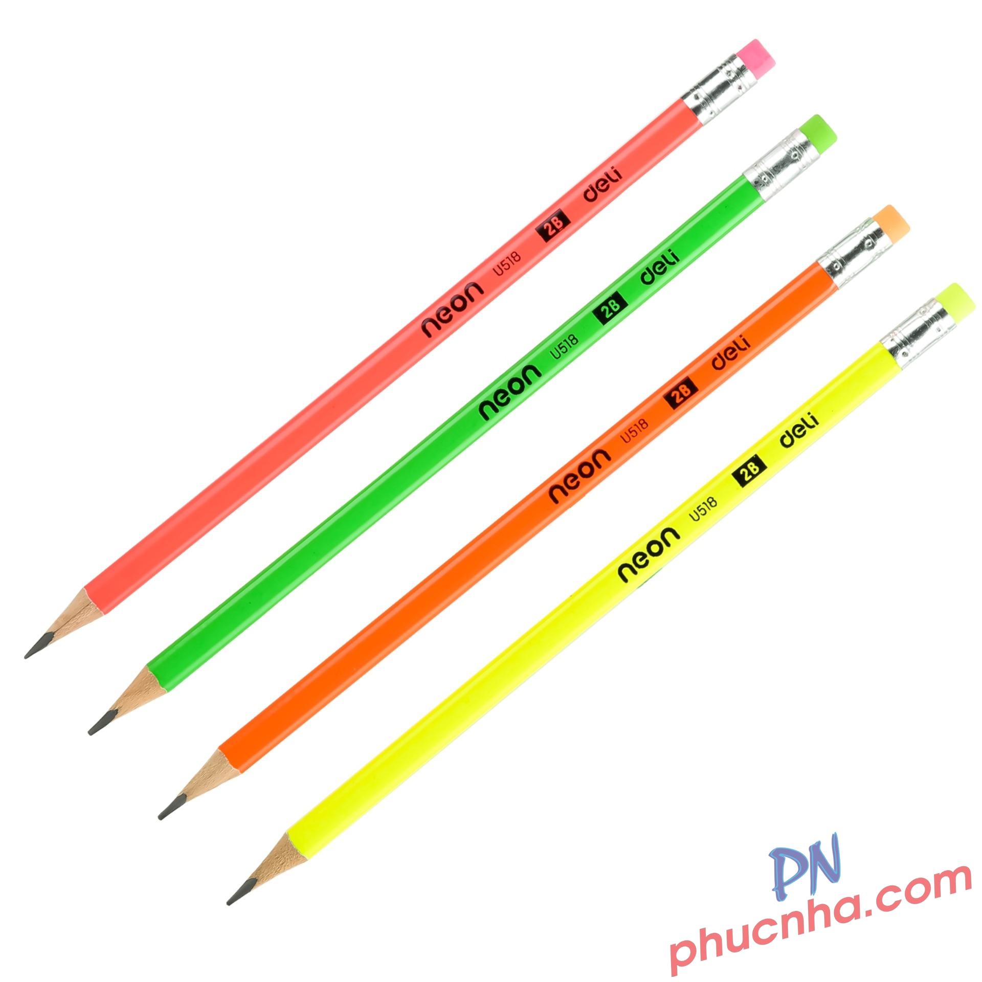 Bút chì gỗ Deli U51800 2B đầu gôm (12)