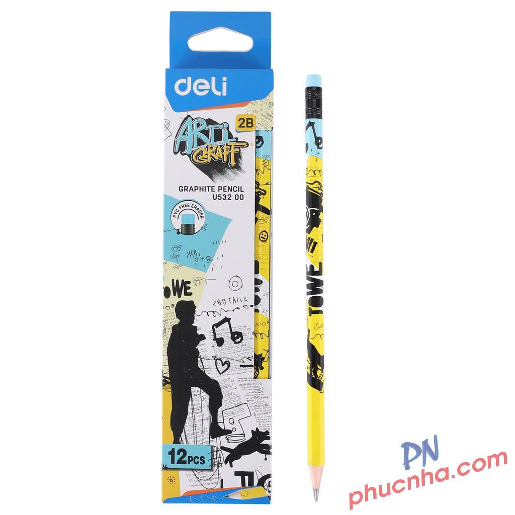 Bút chì gỗ 2B Deli U53200 (12)
