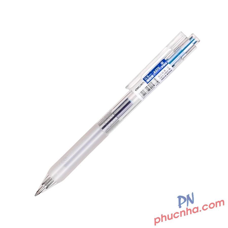 Bút gel bấm Deli A575 0.5, xanh (5)