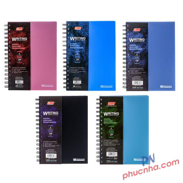 Sổ lò xo Grand 8567 A6 bìa nhựa 240 trang 70gsm (6q/ lốc trộn màu)