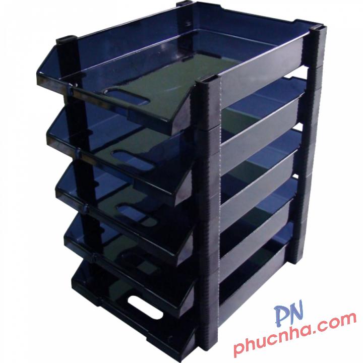 Kệ hồ sơ 5 tầng nhựa Xukiva 190-5 (xám-xanh đen)