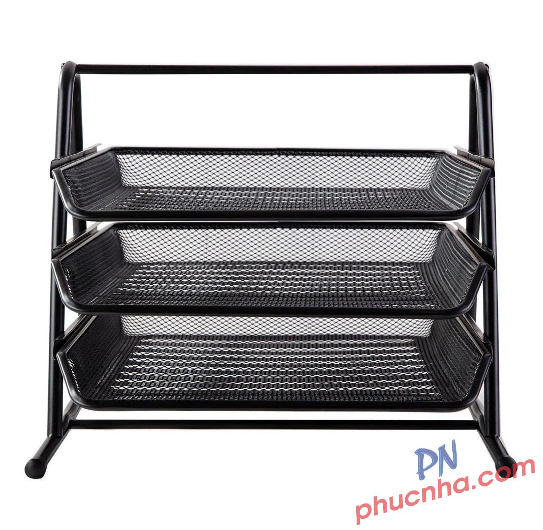 Kệ hồ sơ 3 tầng lưới sắt A4 Deli 9181