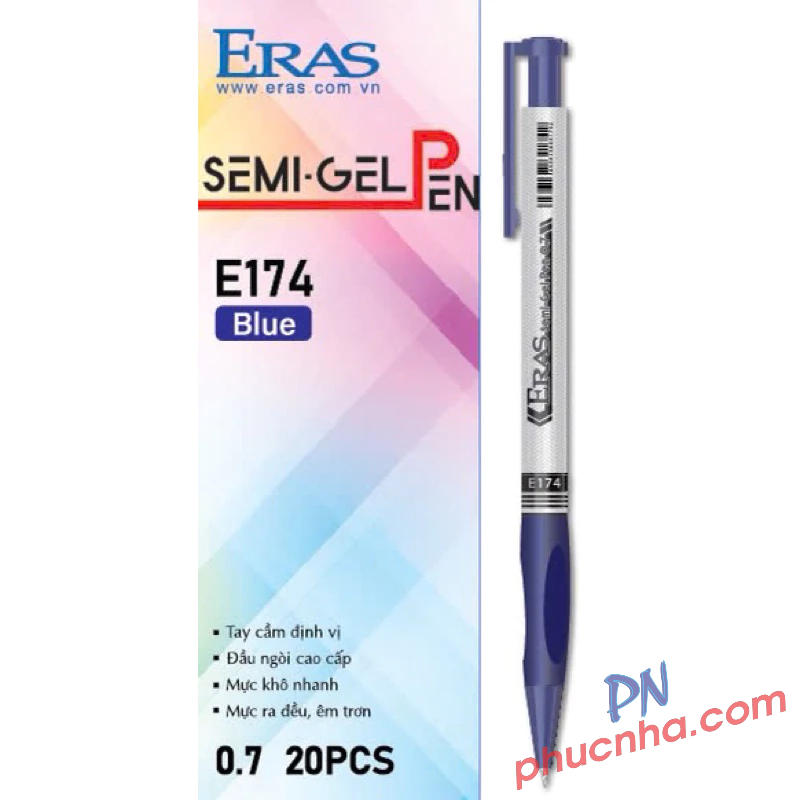 Bút bi Eras E174 0.7mm-Xanh/Đỏ/Đen (20)
