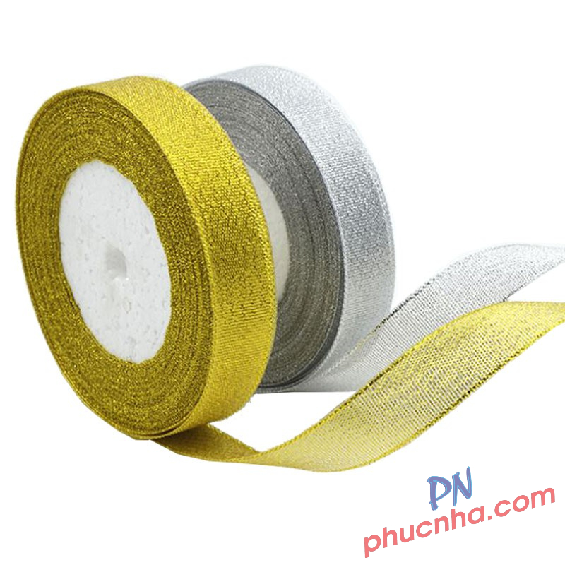 Ruy băng kim tuyến Màu bạc, vàng trơn