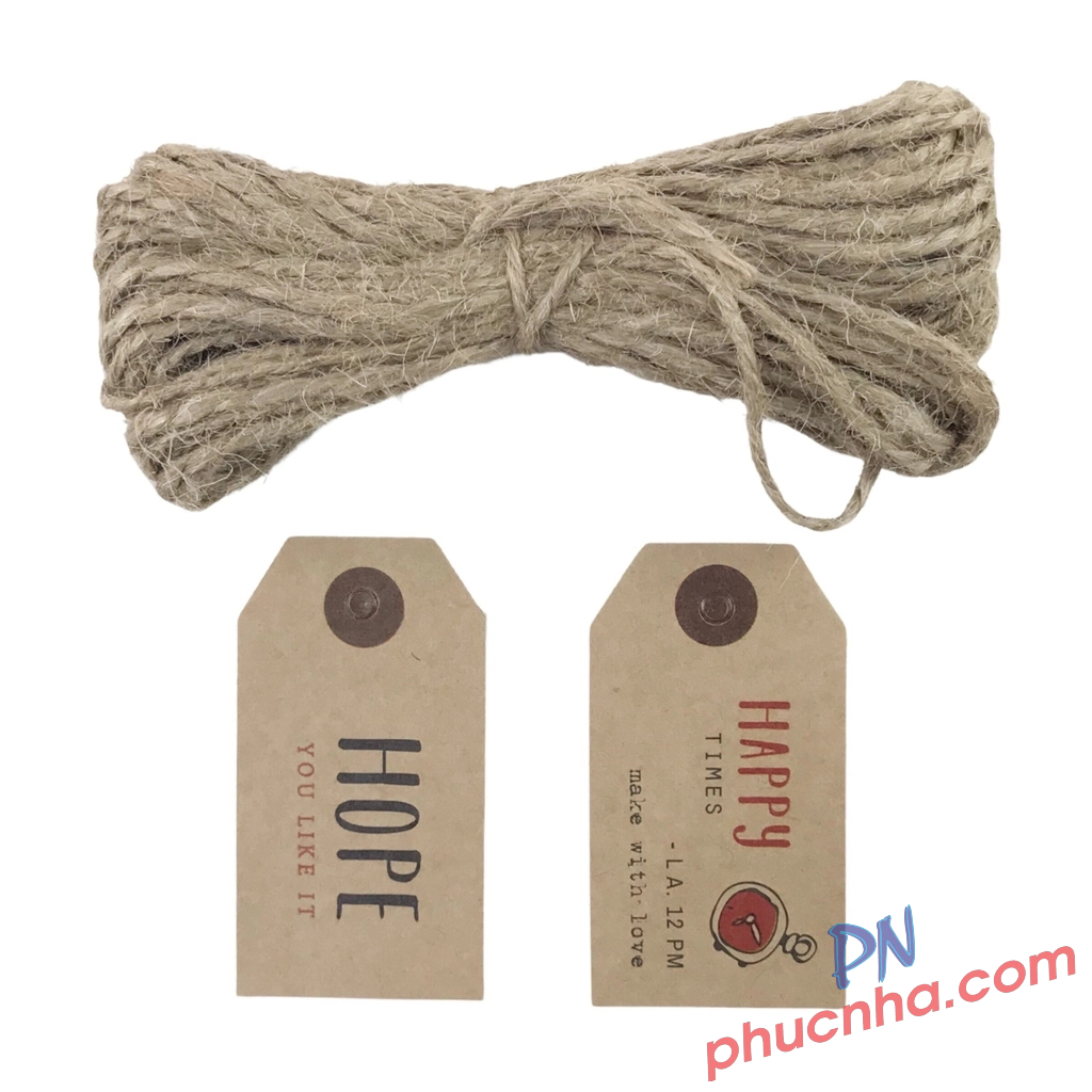 Tag treo tròn - S (50 cái + dây đay) Linh Lan TAG - TS 3.5 x 3.5 cm