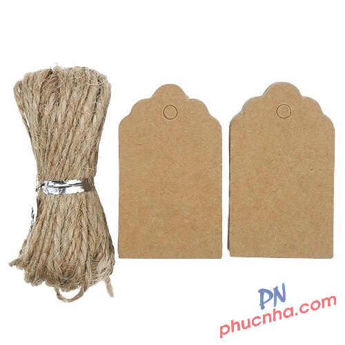 Tag treo nhật - S (50 cái + dây đay) Linh Lan TAG - NS 5,5 x 2,8 cm
