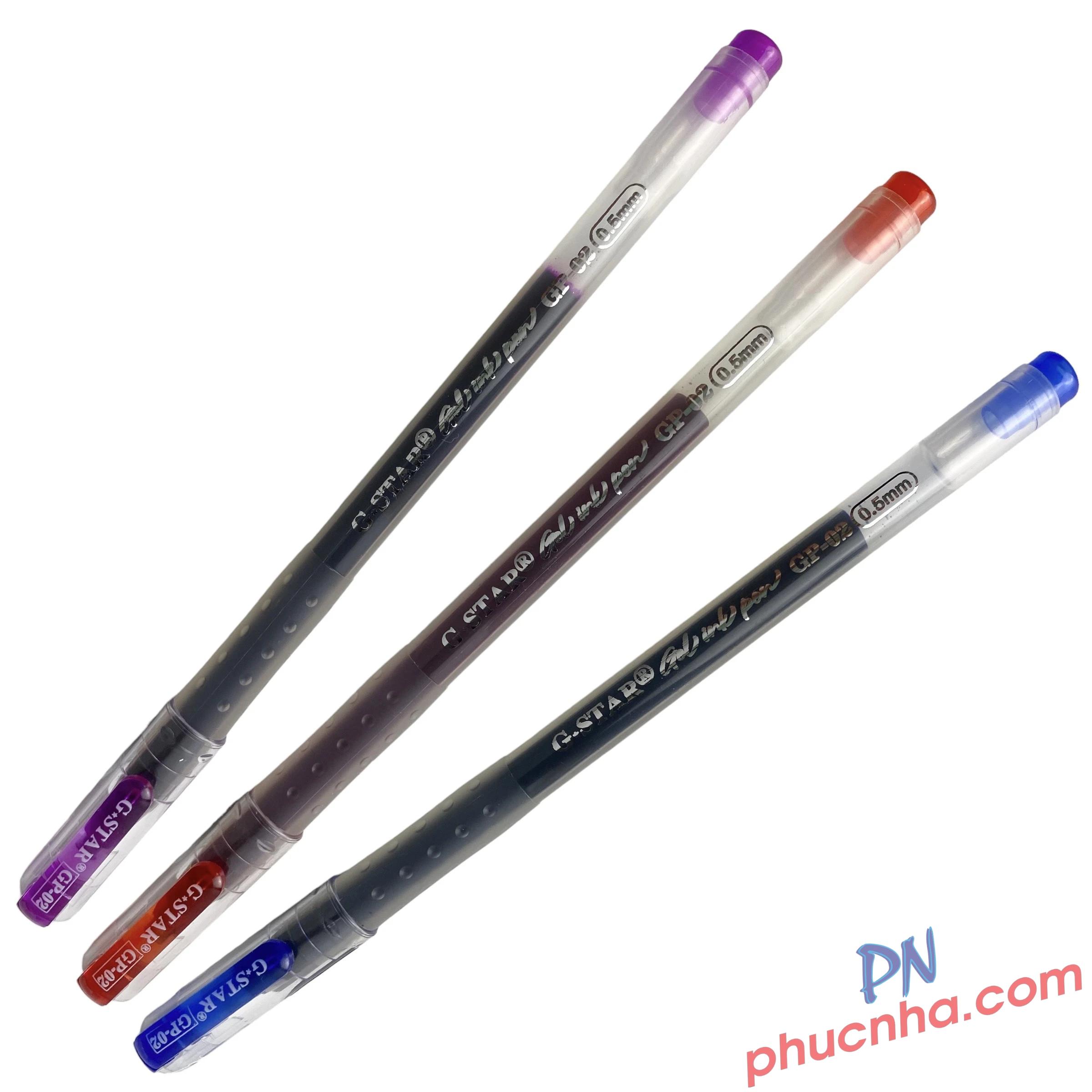 Bút gel 0.5 G-Star GP-02 - Mực Xanh/ đỏ/ đen/ tím