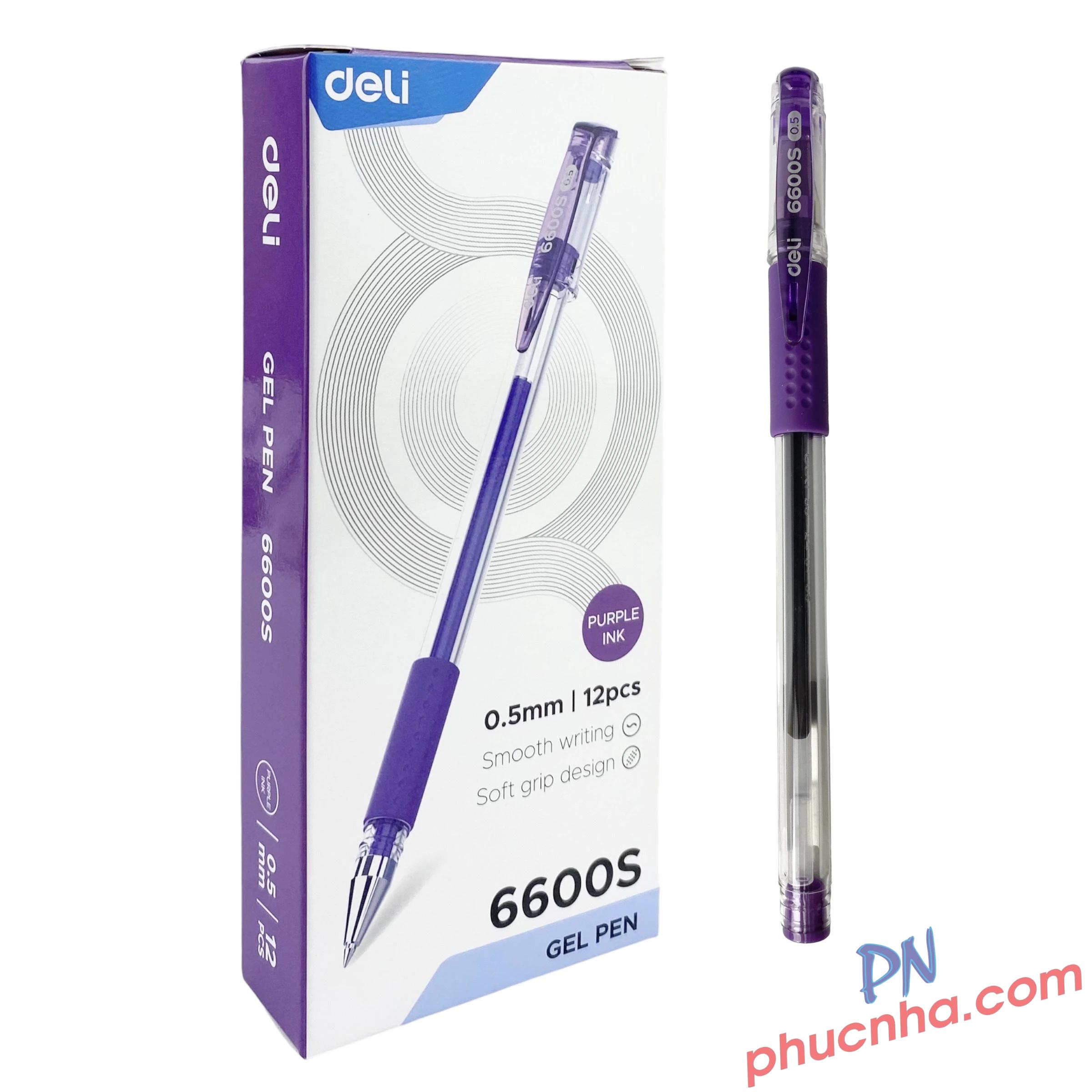 Bút gel Deli 6600S 0.5mm (12)