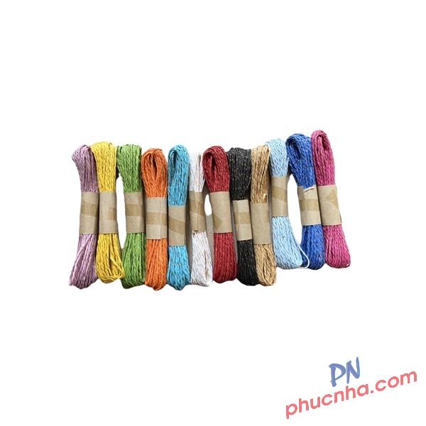 Dây thừng giấy màu (12 bó nhiều màu/ 1 bịch)