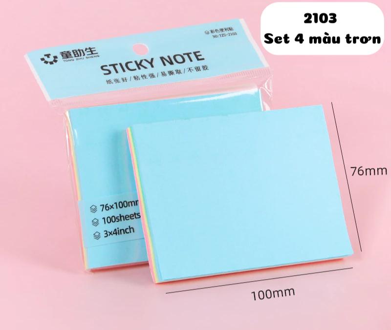 Giấy note Bitoon TZS-2103 3x4inch, màu pastel, 100 tờ (20)