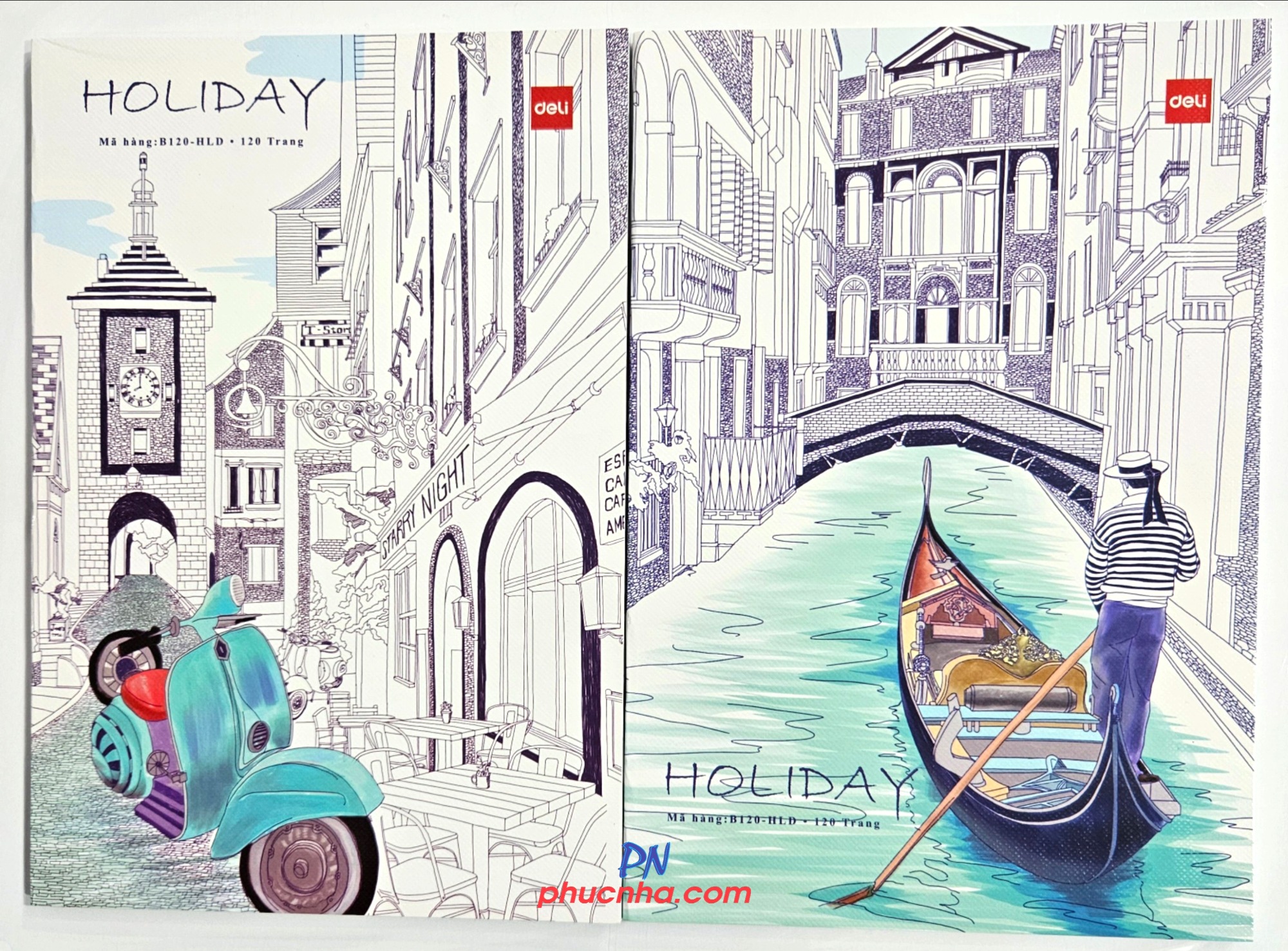 Tập SV Deli B120-HLD B5 120 trang 80gsm, 4 ly ngang (5/80)