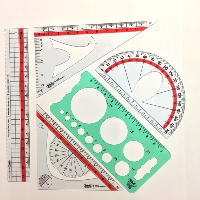 Thước bộ eke, đo độ túi 5 cây WinQ T-160/ T160