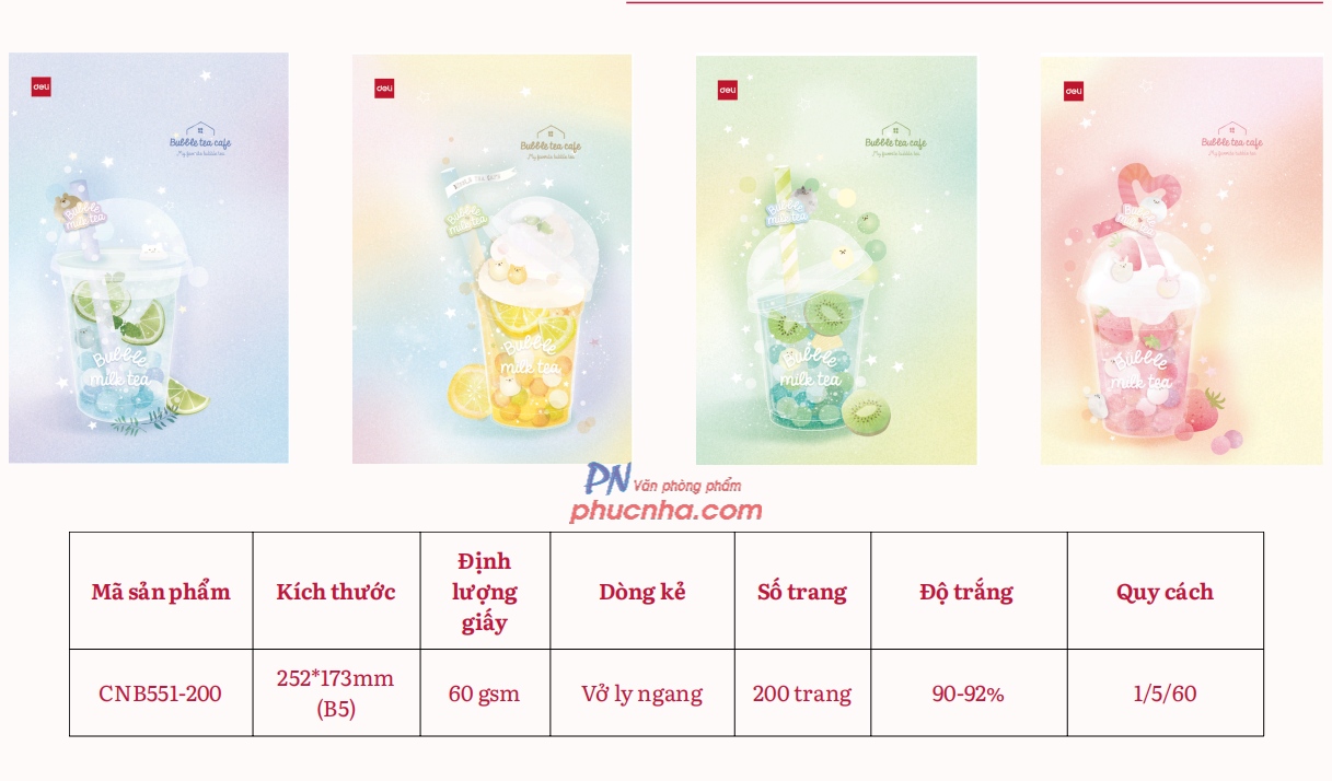 Tập sinh viên Deli B551 200 trang 58gsm (5/60)