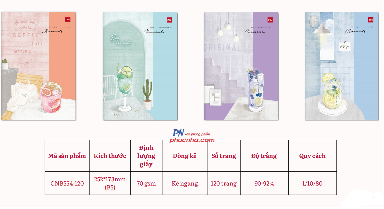 Tập Sinh Viên Deli B554-120 120 trang 70gsm kẻ ngang (5/80)