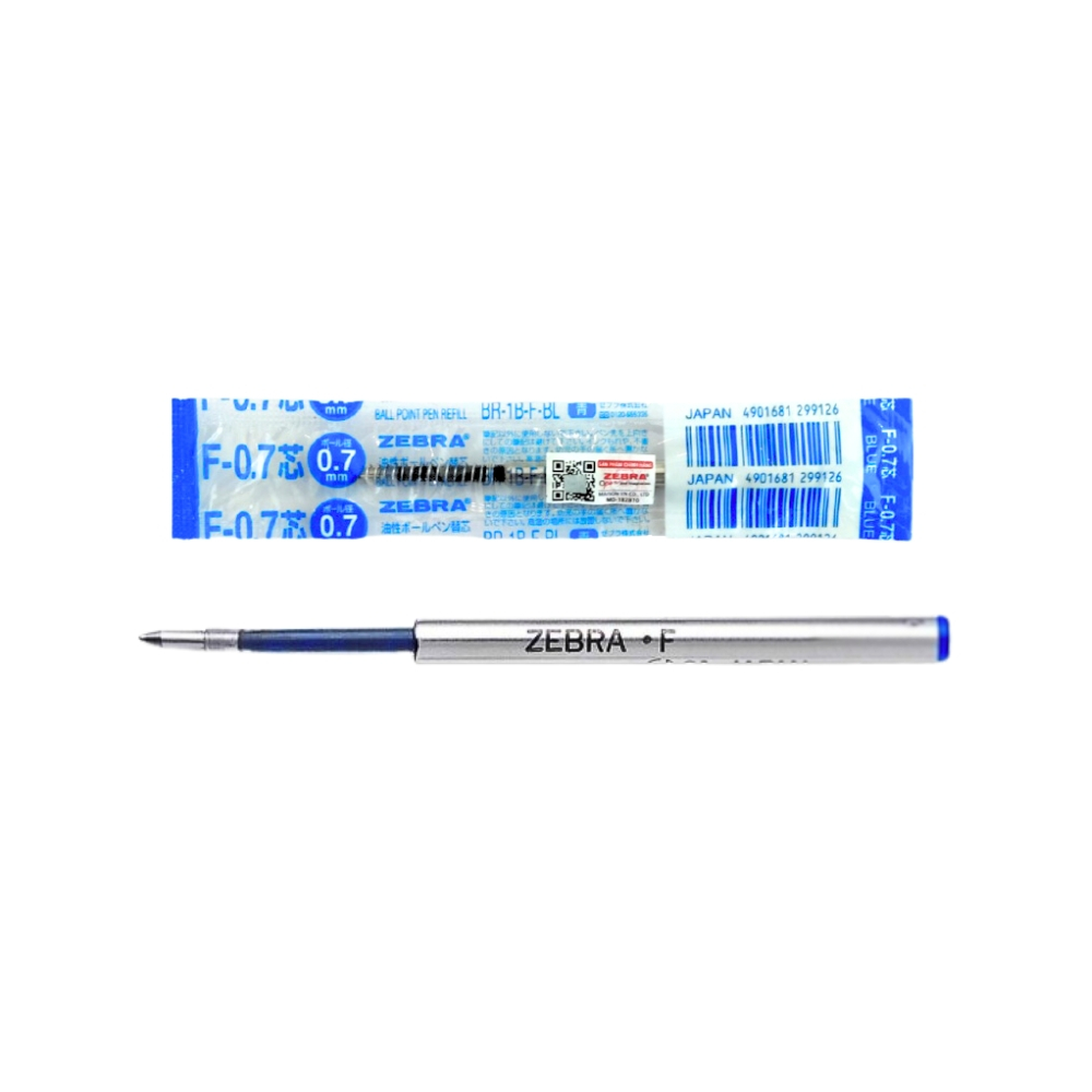 Ruột bút bi Zebra F100 0.7mm, mực xanh (12)