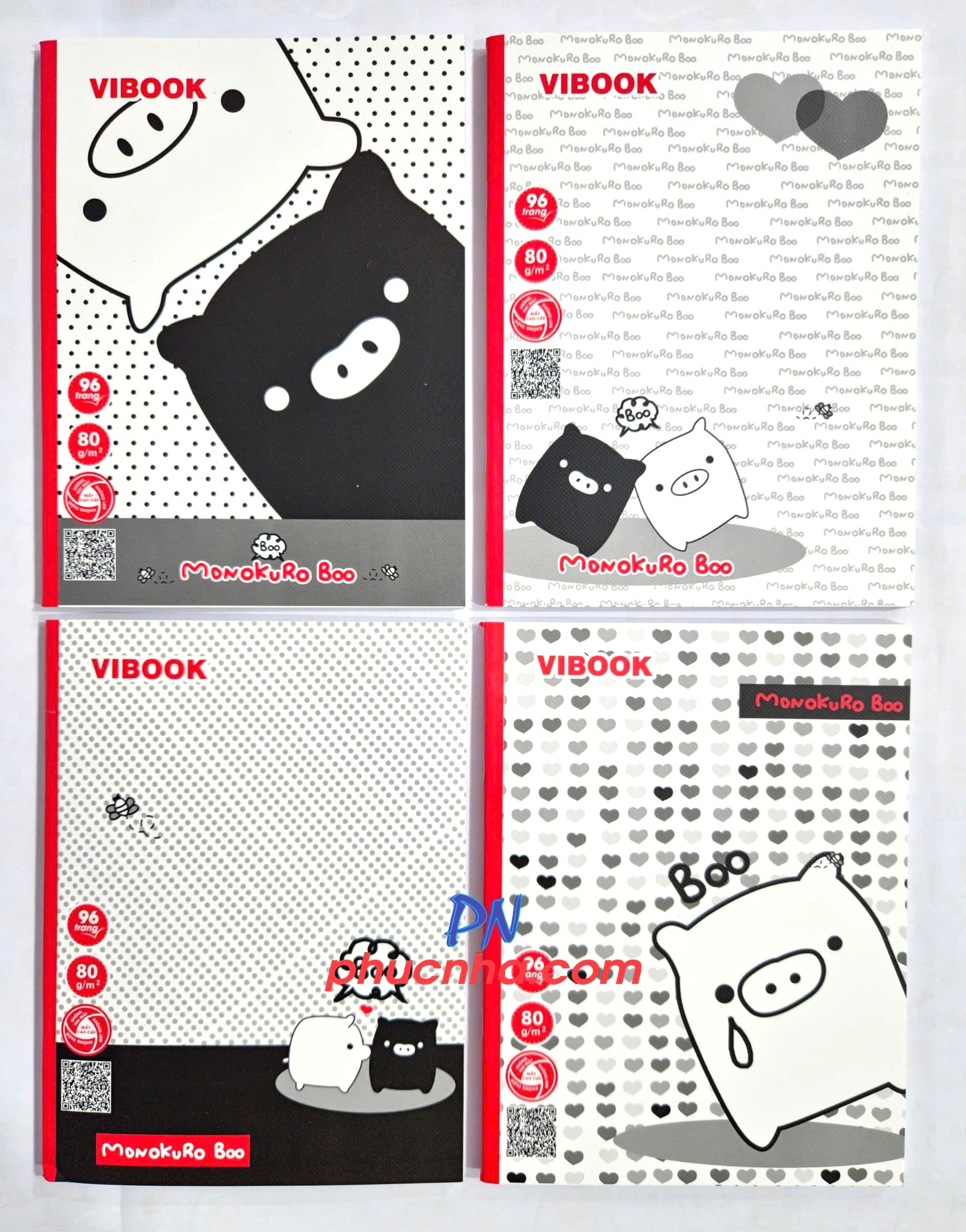 Tập HS Vĩnh Tiến Monokuro Boo 200 trang 80gsm 4 ô ly (5/50)