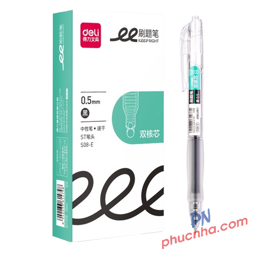 Bút gel 0.5 Deli G08E - Đen