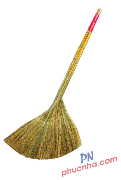 Chổi quét nhà cỏ bông cán cuốn kẽm loại dày