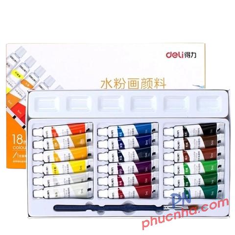 Màu nước gouache dạng tuýt Deli 73862 5ml (12)