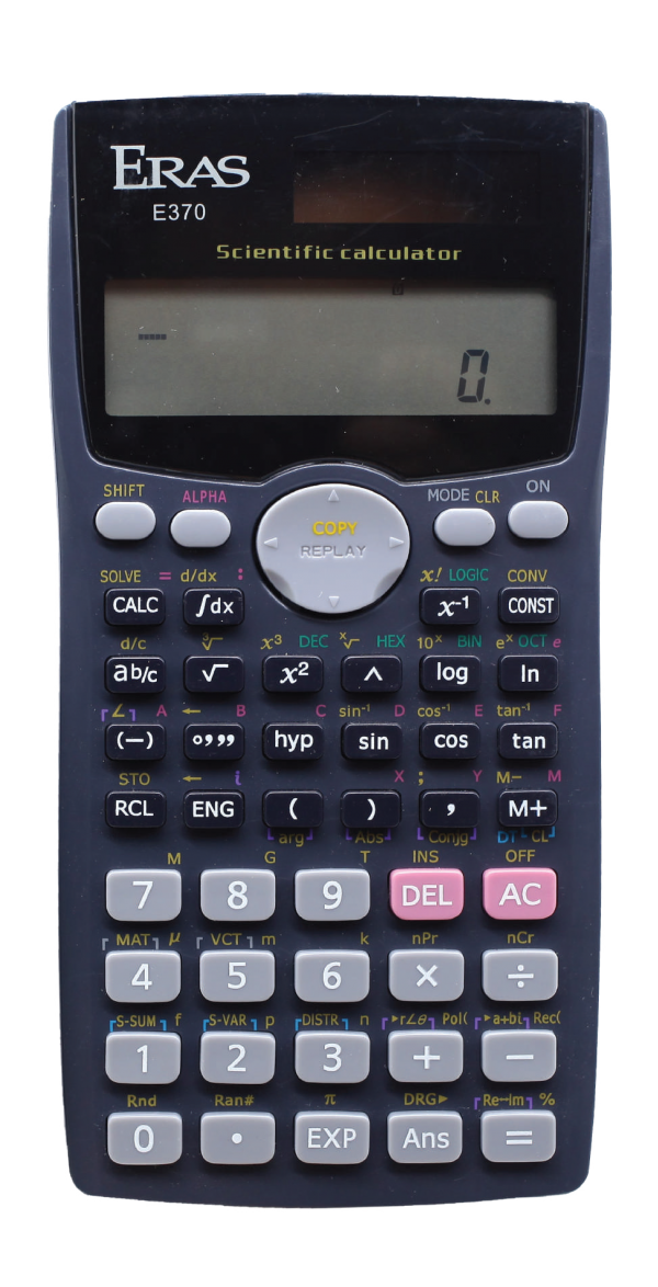 Máy tính khoa học Eras E370 (12 số, 410 chức năng, bảo hành 3 năm)