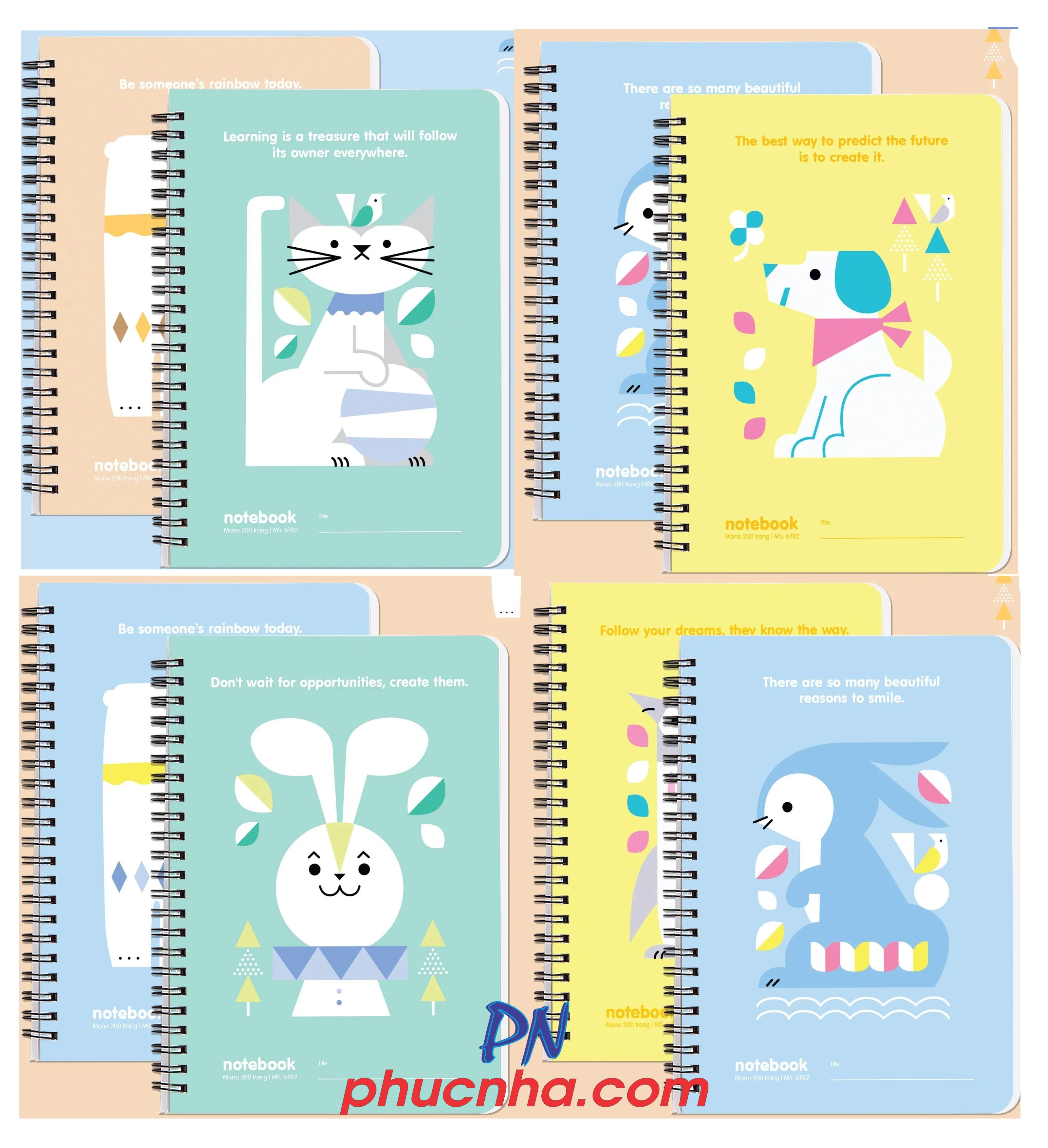 Sổ lò xo Hải Tiến 6782 Mono A8 200 trang giấy ngà