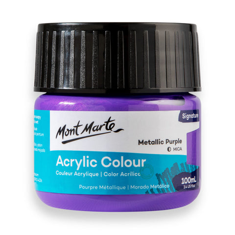 Màu nước acrylic 100ml Mont Marte - Màu Hủ Acrylic màu classic/ màu nhũ ánh kim/ màu phản quang