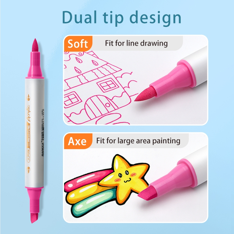 Bút lông màu Acrylic maker Baoke MP2949 2 đầu Vuông + Brush (6)