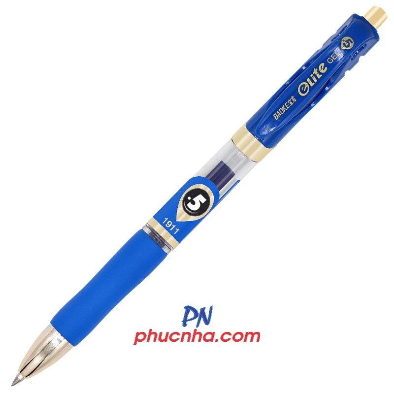 Bút gel bấm Baoke 1911 elite 0.5mm mạ vàng (12)