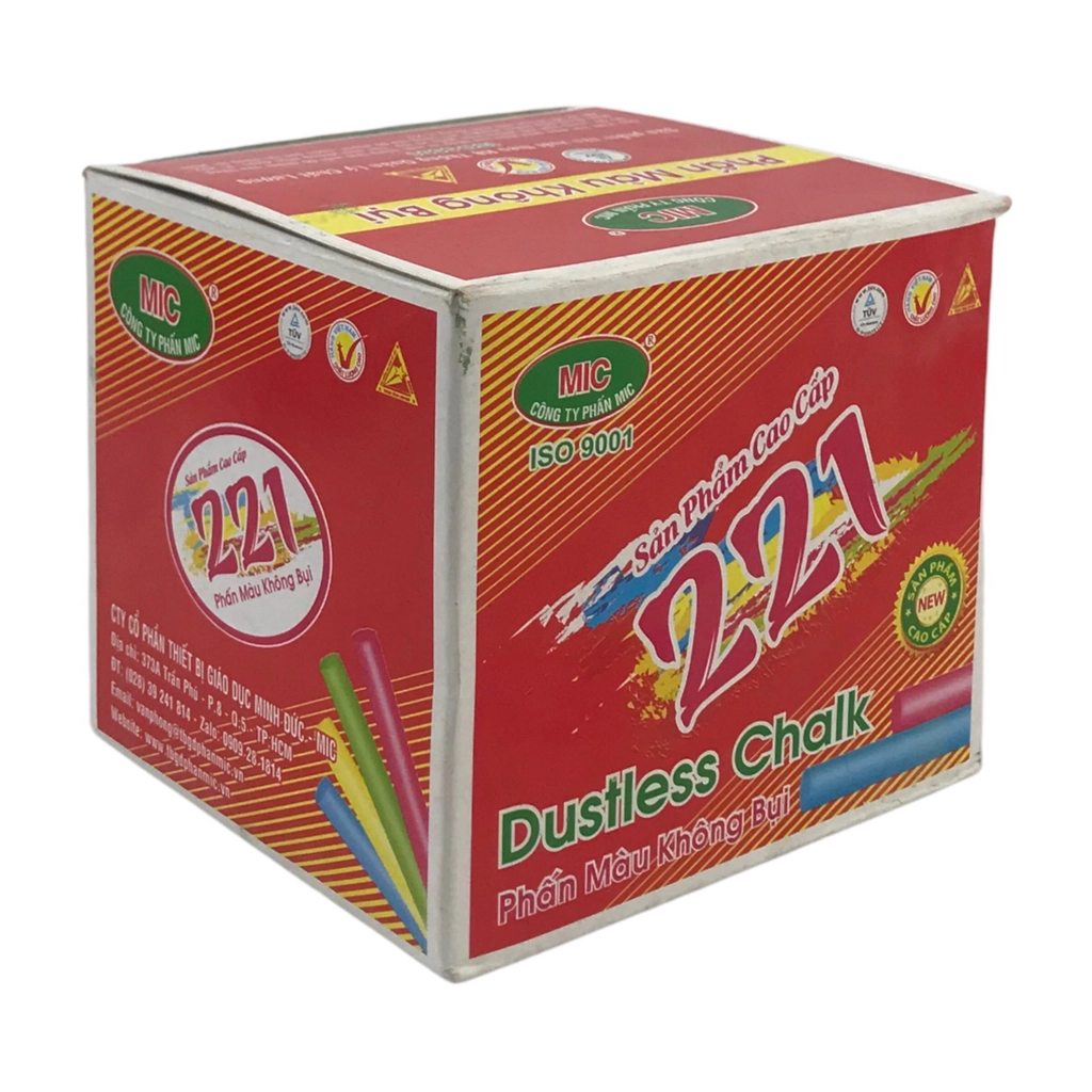 Phấn màu viết bảng không bụi MIC 10 viên/ 100 viên