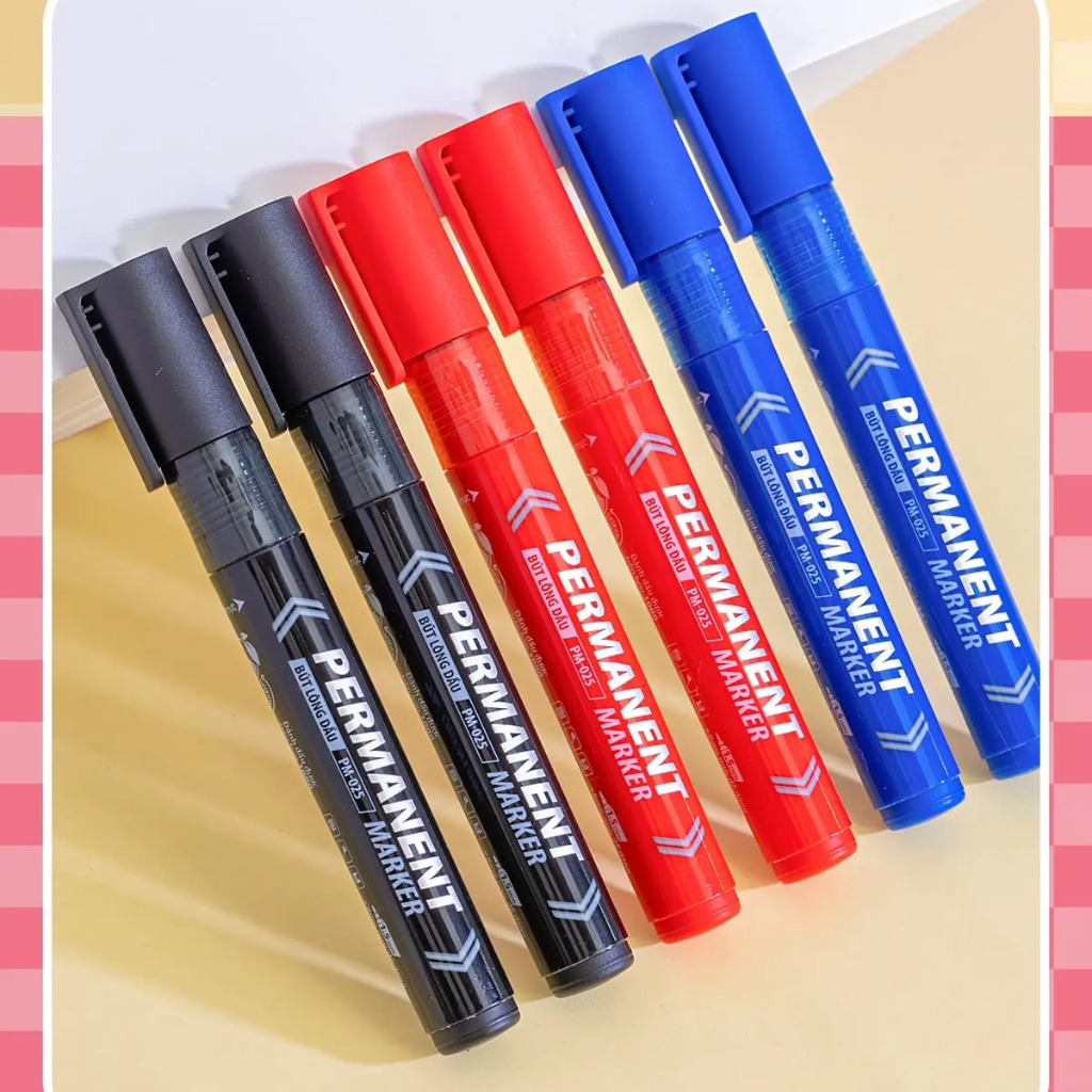 Bút lông dầu Thiên Long PM-025 1 đầu 1.5mm (10) - đầu vặn bơm mực dễ dàng