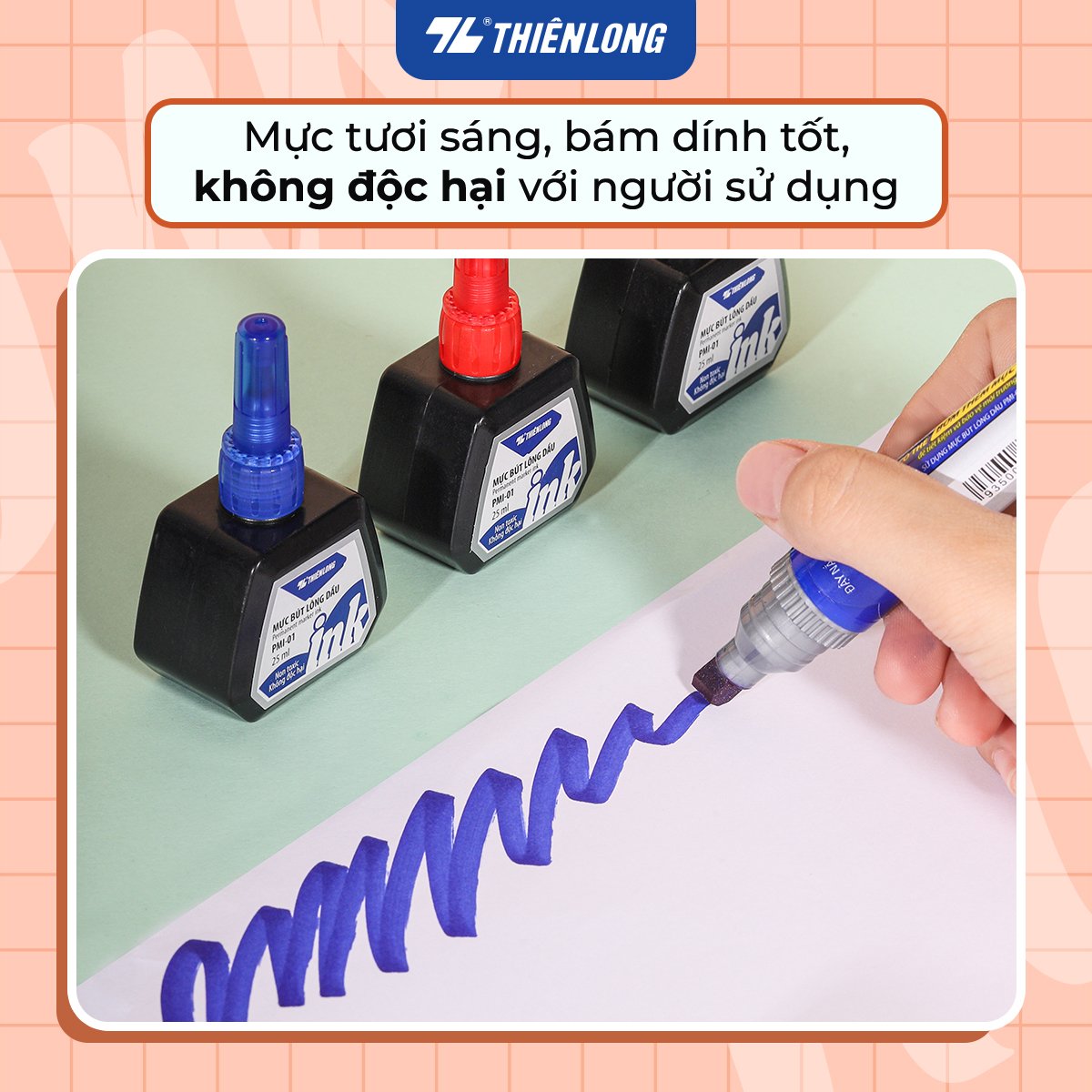 Mực bút lông dầu Thiên Long PMI-01 25ml (6/144)