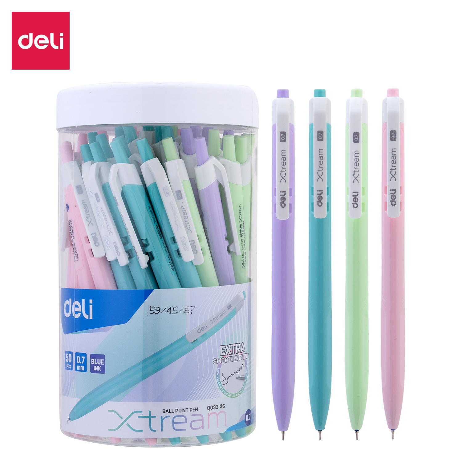 Bút bi Deli Q03336 0.7mm pastel (50)