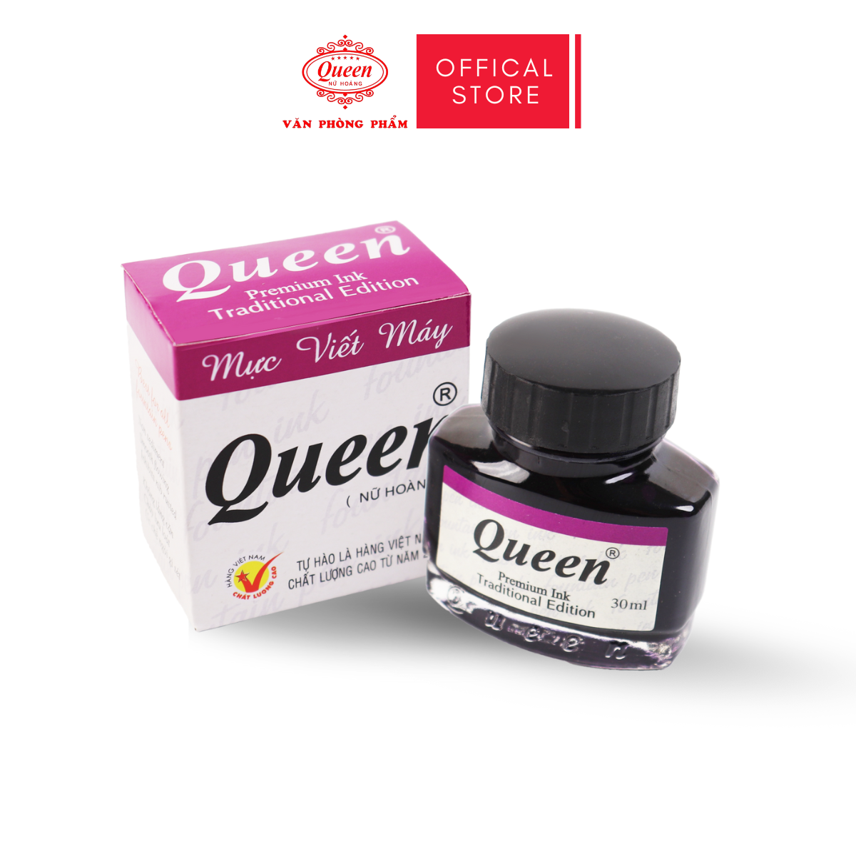 Mực viết máy Queen FPI-01 30ml (12/72) - Mực xanh/ tím/ đen