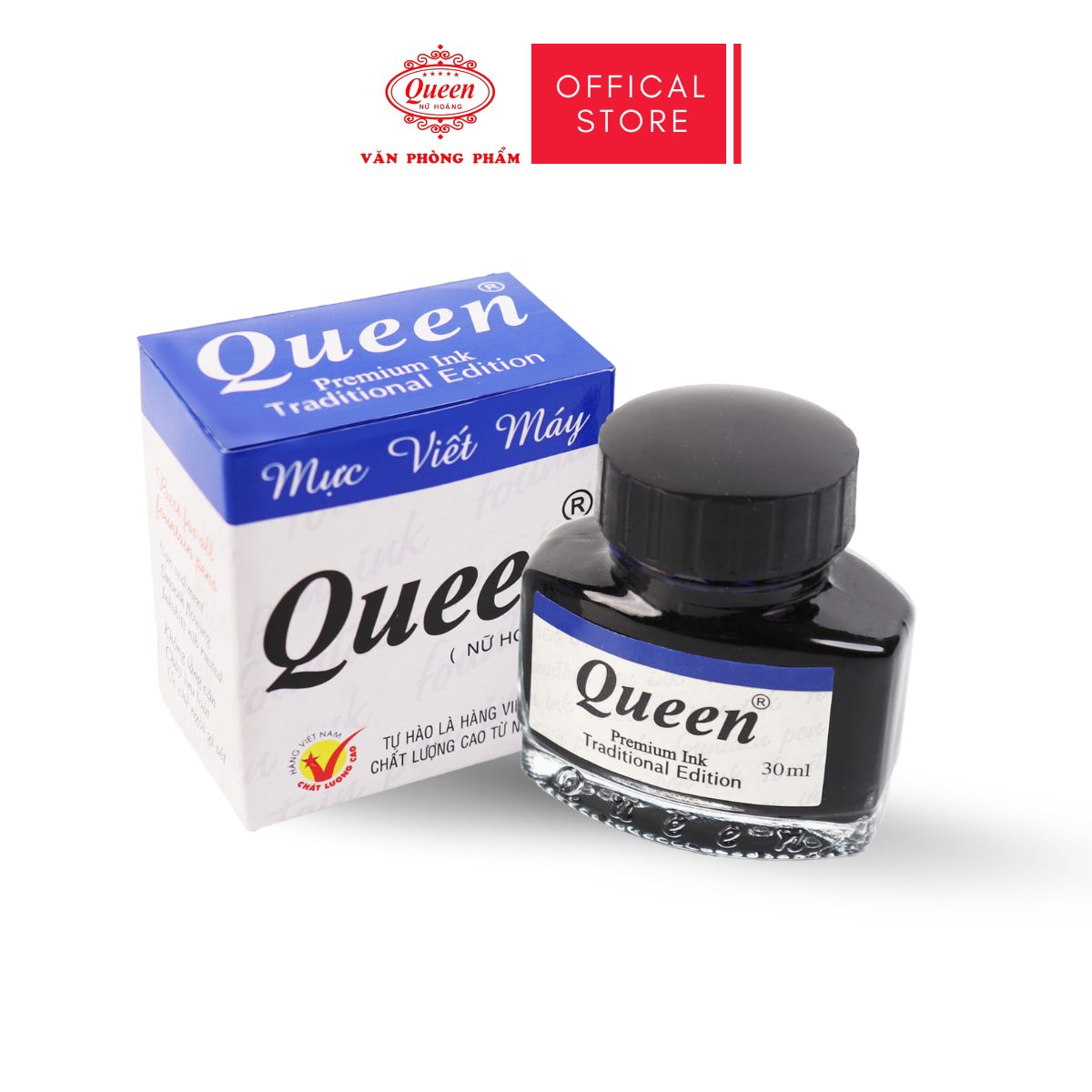 Mực viết máy Queen FPI-01 30ml (12/72) - Mực xanh/ tím/ đen