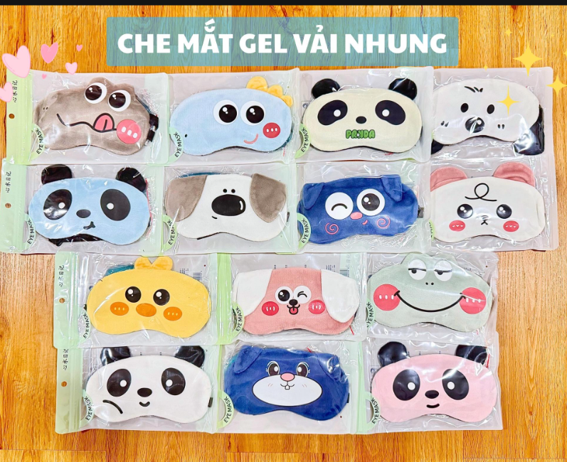 Che mắt ngủ có gel làm lạnh hình thú cute