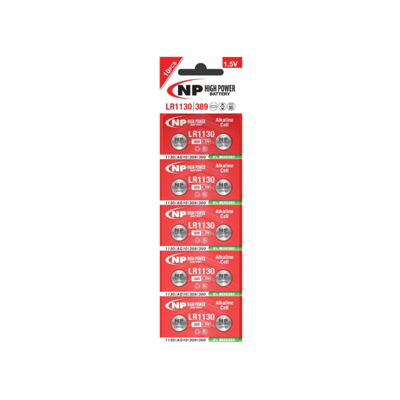 Pin LR1130 | 389 | AG10 | LR54 Alkaline NP 1.5V (10 viên/ vỉ)