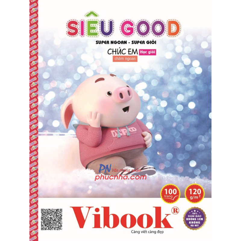 Tập HS Vĩnh Tiến Vibook Siêu Good 100 trang, 120gsm, 4 ôly (5/100)